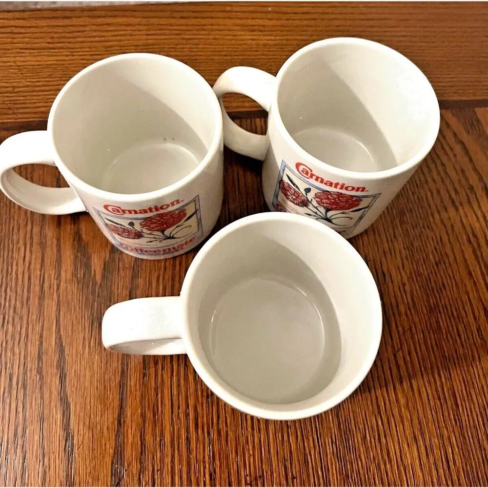 Vtg 1993 Carnation Coffee-mate Coffee Mugs Botanical Collector's Series Lot of 3